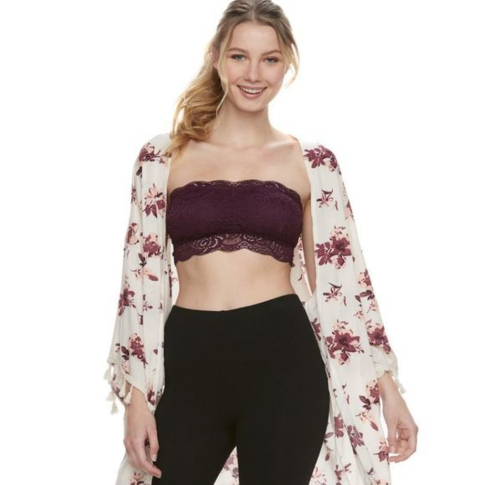 Plum Floral‎ Lace Bandeau
